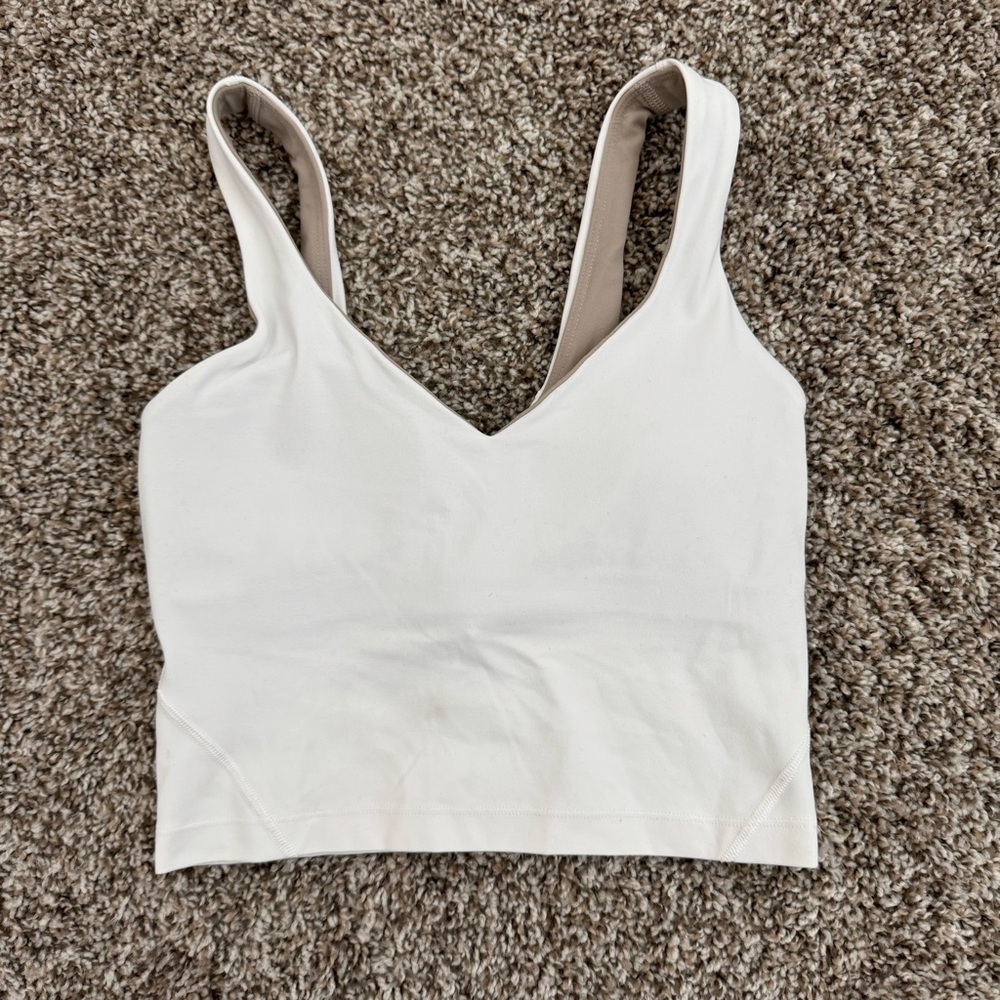 lululemon athletica V-Neck Tank Top in Cream